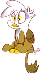 Size: 814x1486 | Tagged: safe, artist:befishproductions, gilda, griffon, g4, the lost treasure of griffonstone, cute, female, gildadorable, signature, simple background, solo, transparent background