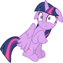 Size: 1978x1963 | Tagged: safe, artist:davidsfire, twilight sparkle, alicorn, pony, g4, the cutie map, female, floppy ears, mare, shut up twilight, simple background, sitting, solo, surprised, transparent background, twilight sparkle (alicorn), vector, wide eyes