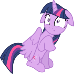 Size: 1978x1963 | Tagged: safe, artist:davidsfire, twilight sparkle, alicorn, pony, g4, my little pony: friendship is magic, the cutie map, female, floppy ears, mare, shut up twilight, simple background, sitting, solo, surprised, transparent background, twilight sparkle (alicorn), vector, wide eyes