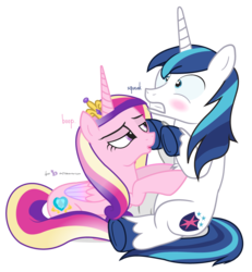 Size: 900x975 | Tagged: safe, artist:dm29, princess cadance, shining armor, g4, bedroom eyes, blushing, boop, chest fluff, cute, female, fluffy, gritted teeth, male, shining adorable, ship:shiningcadance, shipping, simple background, sitting, smiling, straight, transparent background, underhoof, vector, weak point, wide eyes