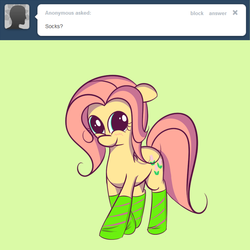 Size: 1000x1000 | Tagged: safe, artist:squiby-327, posey, ask posey, g1, ask, clothes, female, socks, solo, tumblr