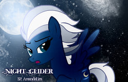 Size: 1210x776 | Tagged: safe, artist:amandalira, artist:beanbases, night glider, pegasus, pony, g4, bedroom eyes, galaxy, moon, pixelly, show accurate, space, vector, wallpaper