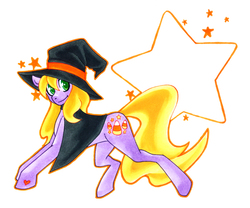 Size: 677x563 | Tagged: safe, artist:whiskey-wager, abra-ca-dabra, g3, g4, female, g3 to g4, generation leap, halloween, solo