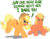 Size: 1392x1078 | Tagged: safe, artist:anscathmarcach, applejack, applejack (g1), earth pony, pony, g1, g4, angry, applebucking, applebucking thighs, applebutt, applejack's hat, bucking, butt, cowboy hat, crying, dialogue, female, generational ponidox, hat, imminent pain, mare, plot, ponies defending previous generation, sad, silly, silly pony, simple background, stetson, this will end in pain, this will not end well, transparent background, who's a silly pony