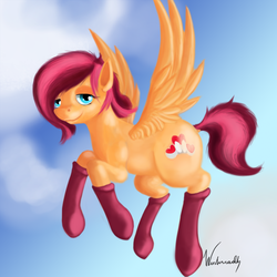 Size: 1200x1200 | Tagged: safe, artist:winternachts, oc, oc only, pegasus, pony, clothes, flying, socks, solo