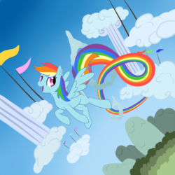 Size: 800x800 | Tagged: safe, artist:controlcore, rainbow dash, g4, female, flying, solo