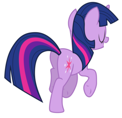 Size: 5869x5670 | Tagged: safe, artist:estories, twilight sparkle, pony, unicorn, g4, absurd resolution, butt, eyes closed, female, galloping, open mouth, plot, running, simple background, smiling, solo, transparent background, twibutt, underhoof, unicorn twilight, vector