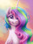Size: 1500x2000 | Tagged: safe, artist:verulence, princess celestia, alicorn, pony, g4, beautiful, bust, cute, cutelestia, face, female, grin, hair over one eye, happy, looking at you, mare, smiling, solo