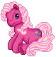 Size: 79x80 | Tagged: safe, artist:katcombs, pinkie pie (g3), g3, base used, female, gif, non-animated gif, pixel art, simple background, solo, transparent background