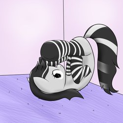 Size: 894x894 | Tagged: safe, artist:ricktin, oc, oc only, clothes, cute, face down ass up, socks, solo, striped socks