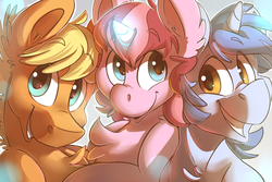 Size: 1280x853 | Tagged: safe, artist:blitzpony, oc, oc only, oc:lucid dream, oc:sugary violet, chest fluff, commission, cute, magic, selfie, shipping, smiling