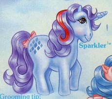 Size: 230x204 | Tagged: safe, photographer:breyer600, sparkler (g1), g1, official, blushing, bow, female, solo, tail bow