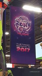 Size: 405x720 | Tagged: safe, g4, my little pony: the movie, banner, convention, irl, photo, unfortunate design
