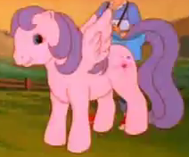 Size: 212x176 | Tagged: safe, screencap, north star (g1), pony, g1, my little pony: the movie (g1), bow, female, solo, tail bow