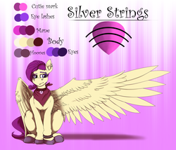 Size: 4380x3753 | Tagged: safe, artist:scrufflebutt, oc, oc only, oc:silver strings, reference sheet, solo