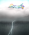 Size: 1280x1536 | Tagged: safe, artist:thepoisonjackal, rainbow dash, pegasus, pony, g4, cloud, colored wings, female, lightning, multicolored wings, on a cloud, rain, rainbow wings, sleeping, sleeping on a cloud, solo, tail, tail feathers, wings