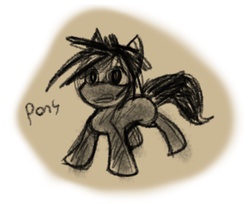 Size: 540x441 | Tagged: safe, artist:zutcha, earth pony, pony, fanfic:the last pony on earth, ponies after people, crude sketch, solo