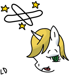 Size: 400x400 | Tagged: safe, artist:tidypony, oc, oc only, oc:dizzy down, :p, circling stars, dizzy, knocked silly, smiling, solo, swirly eyes, tongue out