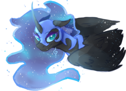 Size: 690x500 | Tagged: safe, artist:thelionmedal, nightmare moon, g4, female, solo