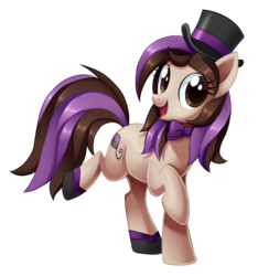 Size: 2000x2135 | Tagged: safe, artist:centchi, oc, oc only, earth pony, pony, female, hat, high res, mare, simple background, solo, top hat, transparent background
