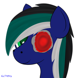 Size: 2500x2500 | Tagged: safe, artist:asknoxthepony, oc, oc only, oc:jackmar, cyborg, high res, portrait, request, solo