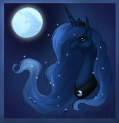 Size: 1372x1416 | Tagged: safe, artist:fellefan, princess luna, g4, female, moon, solo