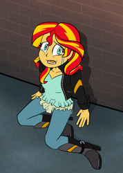 Size: 694x977 | Tagged: safe, artist:catlover1672, sunset shimmer, equestria girls, g4, my little pony equestria girls: rainbow rocks, crying, female, scared, solo