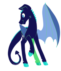 Size: 779x902 | Tagged: dead source, safe, artist:tinyfeather, oc, oc only, oc:frost flow, dracony, solo