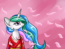 Size: 2000x1500 | Tagged: safe, artist:novaspark, princess celestia, g4, clothes, female, kimono (clothing), solo