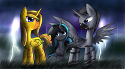 Size: 1960x1080 | Tagged: safe, artist:dshou, oc, oc only, oc:lightningbolt, oc:rainstorm, oc:thundercloud