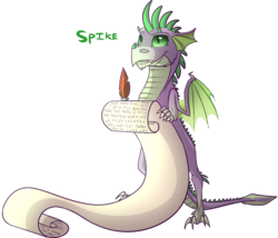Size: 1280x1096 | Tagged: safe, artist:thepoisonjackal, spike, dragon, g4, male, old english, quill, runes, scroll, simple background, solo, transparent background, winged spike, wings