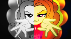 Size: 1280x714 | Tagged: safe, artist:dablackphoenix, adagio dazzle, equestria girls, g4, my little pony equestria girls: rainbow rocks, color, gray, reaching, solo, vector, wallpaper