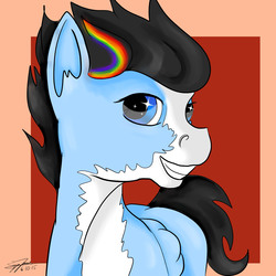 Size: 2500x2500 | Tagged: safe, artist:littlewolfstudios, oc, oc only, oc:solar chaser, pegasus, pony, avatar, high res, male, present, stallion