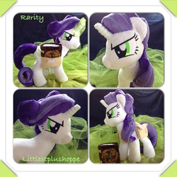 Size: 1000x1000 | Tagged: safe, artist:littlestplushoppe, rarity, g4, inspiration manifestation, book, corrupted, inspirarity, irl, photo, plushie, possessed, solo