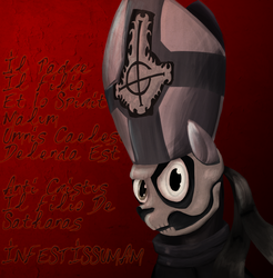 Size: 2387x2425 | Tagged: safe, artist:fimoman, pony, crossover, ghost (band), ghost bc, high res, metal, papa emeritus ii, ponified, solo