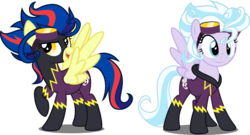 Size: 5543x3000 | Tagged: dead source, safe, artist:xebck, indigo zap, sugarcoat, equestria girls, g4, my little pony equestria girls: friendship games, absurd resolution, clothes, crystal prep academy, crystal prep shadowbolts, cute, equestria girls ponified, goggles, ponified, shadowbolts, shadowbolts costume, simple background, sugarcute, transparent background, vector, zapabetes
