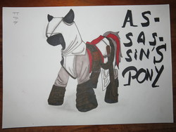 Size: 4000x3000 | Tagged: safe, oc, assassin's creed, colored, high res, ponified, traditional art