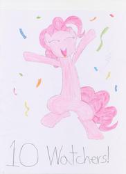 Size: 2550x3501 | Tagged: safe, artist:j4m35c, pinkie pie, g4, confetti, female, happy, high res, solo, traditional art