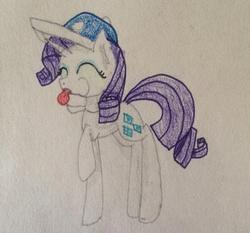 Size: 640x597 | Tagged: safe, artist:rainbowrules, rarity, g4, baseball cap, blowing, coach, female, football, hat, puffy cheeks, solo, traditional art, whistle, whistle necklace