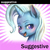 Size: 1000x1000 | Tagged: safe, artist:mrs1989, trixie, pony, unicorn, derpibooru, g4, bedroom eyes, blushing, female, looking at you, mare, meme, meta, meta:suggestive, open mouth, raised eyebrow, realistic, smiling, solo, spoilered image joke