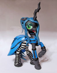 Size: 1266x1600 | Tagged: safe, artist:aplexpony, queen chrysalis, g4, customized toy, ebay, figure, goth, sculpture