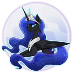 Size: 1132x1109 | Tagged: safe, artist:iraincloud, nightmare moon, g4, female, moon, solo