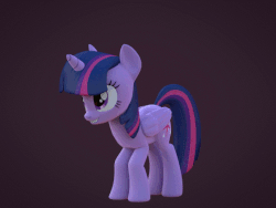 Size: 560x420 | Tagged: safe, artist:creatorofpony, artist:dsmt, twilight sparkle, alicorn, pony, g4, 3d, animated, blender, bucking, cute, excited, female, grin, happy, horses doing horse things, kicking, mare, smiling, solo, squee, twilight sparkle (alicorn)