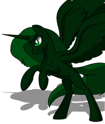 Size: 800x940 | Tagged: safe, oc, oc only, oc:daylily, alicorn, pony, fallout equestria, artificial alicorn, fanfic, fanfic art, female, green alicorn (fo:e), hooves, horn, mare, simple background, solo, spread wings, white background, wings