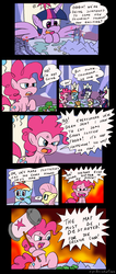 Size: 788x1850 | Tagged: safe, artist:tifu, applejack, fluttershy, pinkie pie, rainbow dash, rarity, twilight sparkle, alicorn, necromorph, pony, g4, the cutie map, the lost treasure of griffonstone, castle grayskull, comic, cutie map, dead space, female, hammerspace, mallet, mane six, mare, marker (dead space), masters of the universe, twilight sparkle (alicorn)