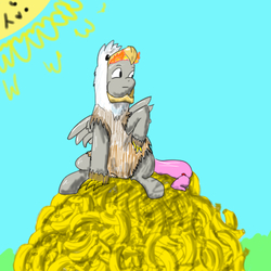 Size: 500x500 | Tagged: safe, artist:gyaradosguy, oc, oc only, oc:peel off, banana, clothes, costume, fanart, nanalysis, peel off, skinning, skinning someone and wearing their skin as a suit, solo