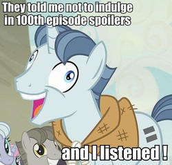 Size: 960x919 | Tagged: safe, party favor, g4, my little pony: friendship is magic, the cutie map, 100th episode, exploitable meme, i didn't listen, image macro, meme, subversion, subverted meme