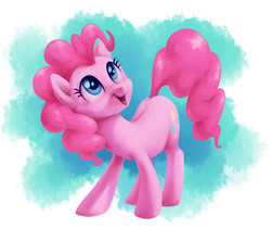 Size: 1777x1500 | Tagged: safe, artist:verulence, pinkie pie, earth pony, pony, g4, cute, diapinkes, female, open mouth, solo