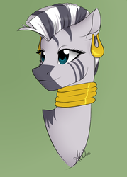 Size: 713x996 | Tagged: safe, artist:fairdahlia, zecora, zebra, g4, female, solo