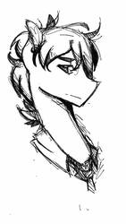 Size: 540x960 | Tagged: safe, oc, oc only, oc:lnp, pegasus, pony, black and white, grayscale, male, monochrome, necktie, portrait, sketch, solo